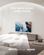 Barre de son 5.1 Poseidon M60 Boom 340 W Dolby Atmos HDMI eARC Bluetooth 5.4 caisson de basses filaire noir