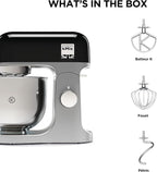 Robot pâtissier kMix KMX750BK 1000 W bol inox 5 L mouvement planétaire 6 vitesses couvercle anti-projection noir