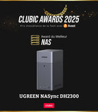 NAS de bureau NASync DH2300 2 baies 4 Go RAM stockage 64 To LAN 1GbE NFC HDMI 4K album photo IA chiffrement