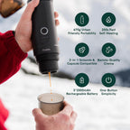 Machine expresso portable Nano auto-chauffante 20 bars USB-C 80 ml compatible café moulu capsules NS voyage camping