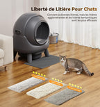 Litière chat autonettoyante bac automatique anti odeur contrôle app capacité 65L