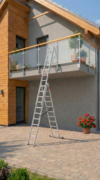 Drabina aluminiowa wielofunkcyjna 3x11 szczebli 6,55 m składana uniwersalna EN131 obciążenie 150 kg