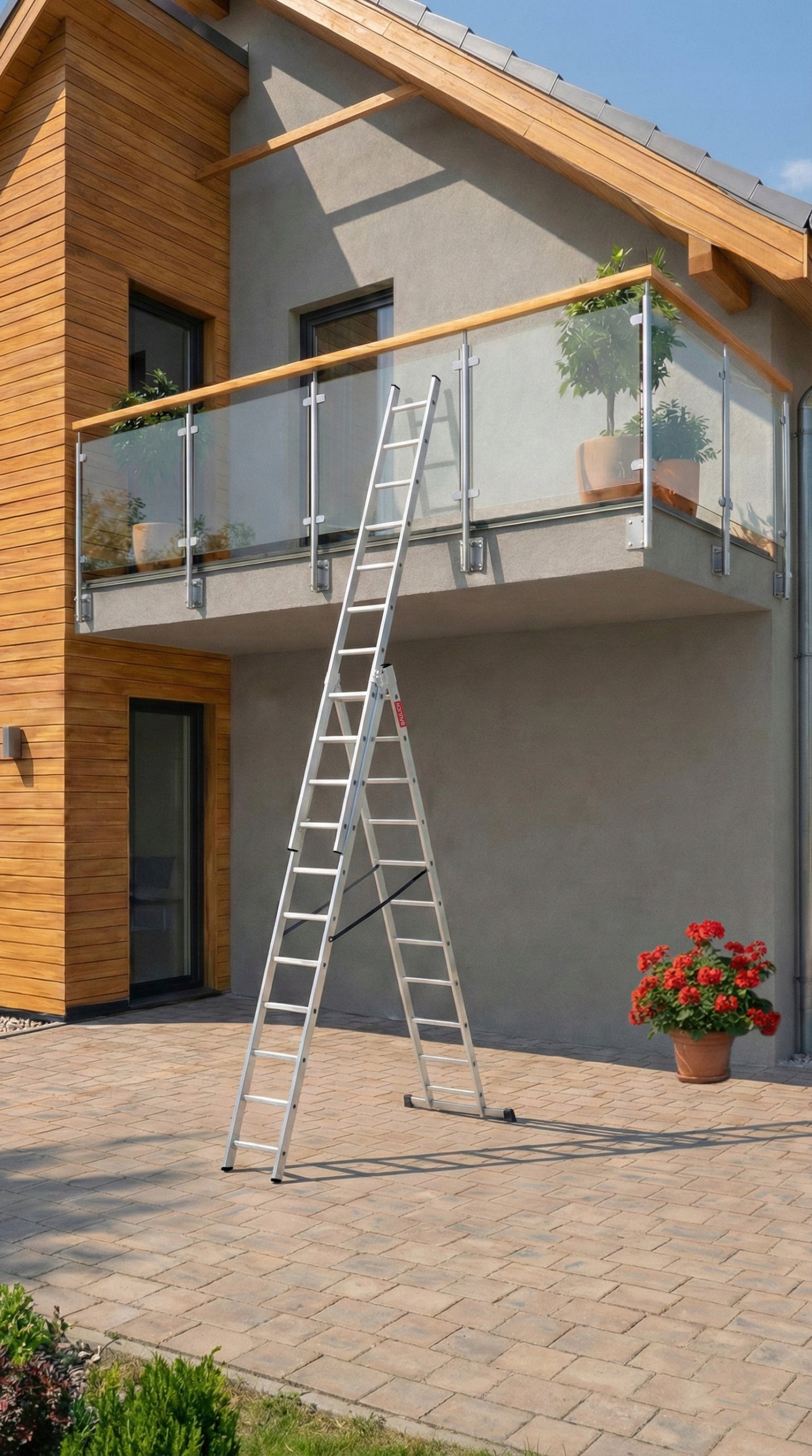 Drabina aluminiowa wielofunkcyjna 3x11 szczebli 6,55 m składana uniwersalna EN131 obciążenie 150 kg