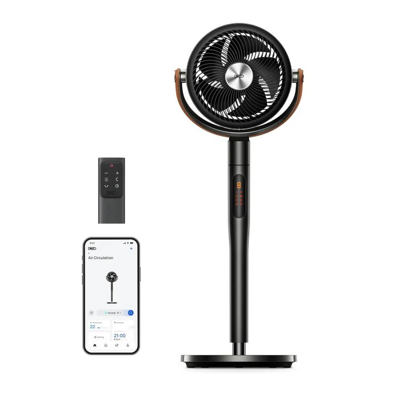 Ventilateur sur pied intelligent PolyFan 513S 25 dB 8 vitesses 6 modes oscillation 120 et 105 degrés WiFi télécommande noir