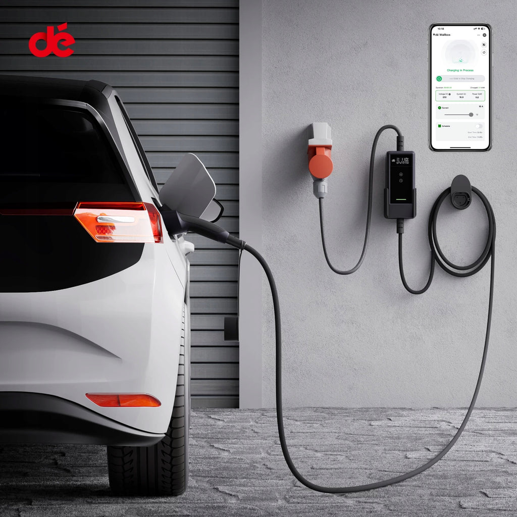 Przenośna ładowarka do samochodów elektrycznych EV Typ 2 11 kW 400 V przewód 7 m sterowanie Wi-Fi