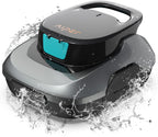 Robot piscine sans fil Scuba SE autonomie 90 min double moteur auto-parking drainage rapide pour piscines 80 m² gris
