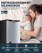 Petit réfrigérateur BR321 91 L avec congélateur 8,5 L thermostat réglable porte réversible acier inoxydable