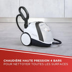 Nettoyeur vapeur Smart 120 1500 W chaudière 4 bars réservoir 2 L chauffe 2 min avec 14 accessoires