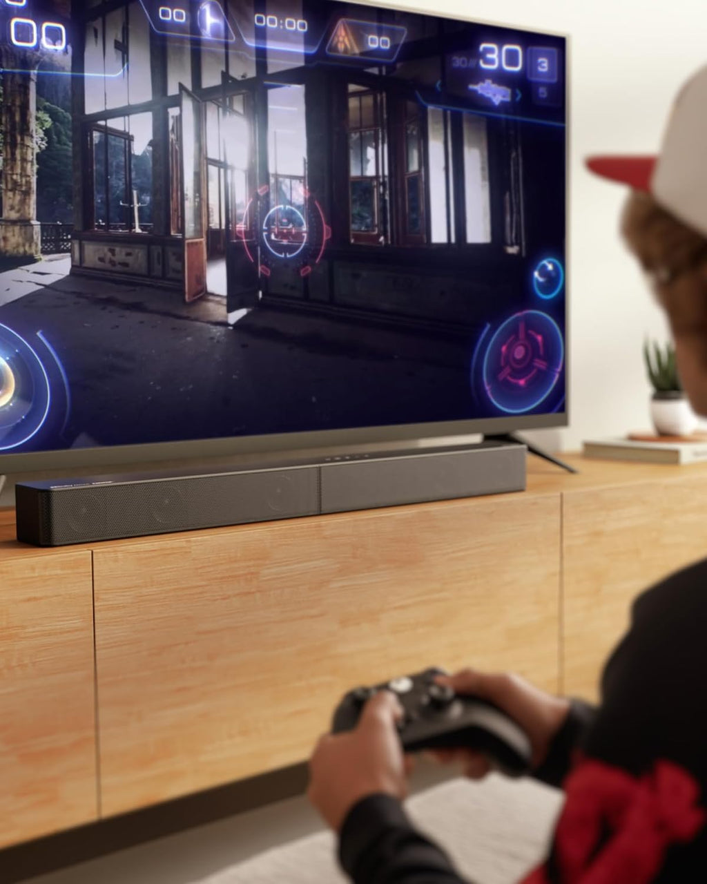 Barre de son 5.1 Poseidon M60 Boom 340 W Dolby Atmos HDMI eARC Bluetooth 5.4 caisson de basses filaire noir