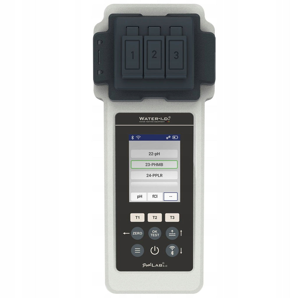 Fotometr basenowy PoolLab 2.0 przenośny analizator wody IP68 Bluetooth WiFi kolorowy wyświetlacz pomiar 24 parametrów