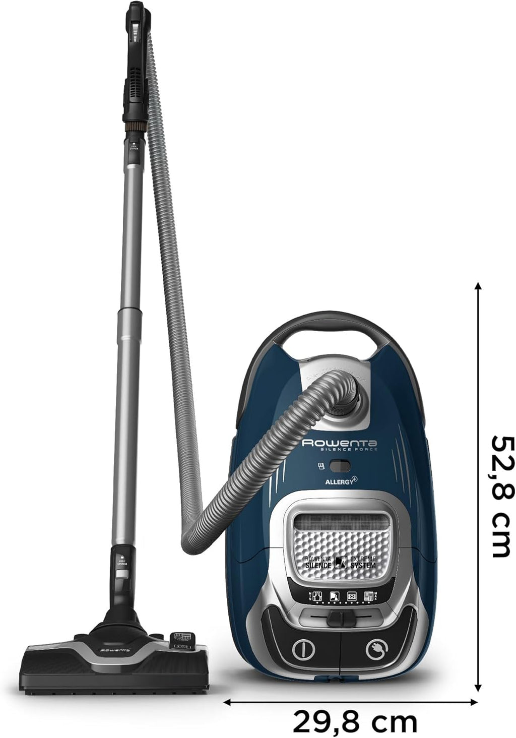 Aspirateur avec sac Silence Force Effitech RO7451EA 400 W 4,5 L filtre HEPA 57 dB rayon 12 m bleu