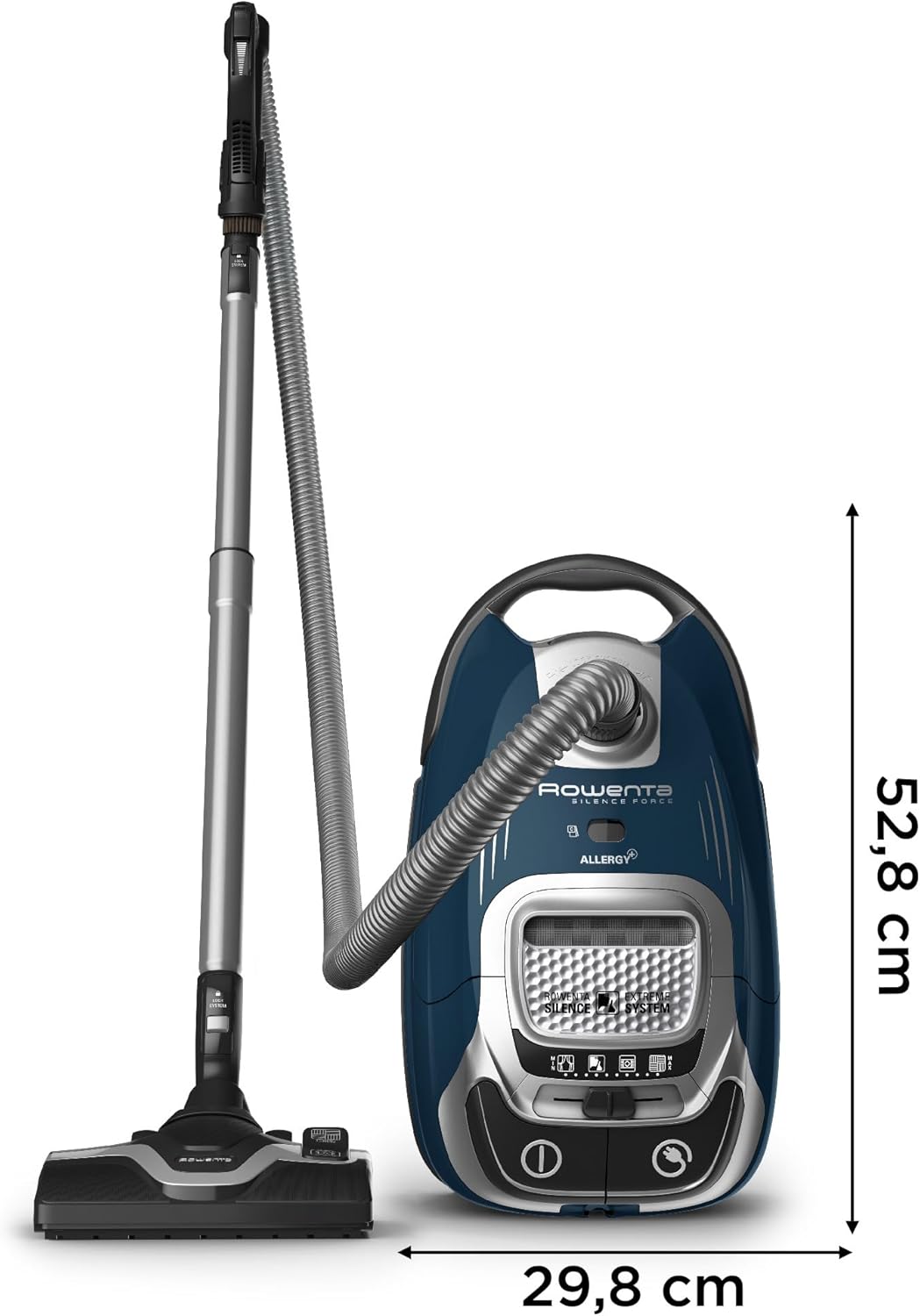 Aspirateur avec sac Silence Force Effitech RO7451EA 400 W 4,5 L filtre HEPA 57 dB rayon 12 m bleu