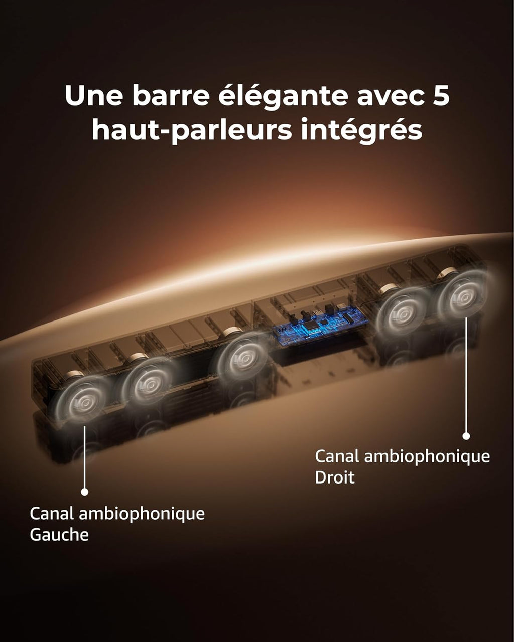 Barre de son 5.1 Poseidon M60 Boom 340 W Dolby Atmos HDMI eARC Bluetooth 5.4 caisson de basses filaire noir