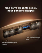 Barre de son 5.1 Poseidon M60 Boom 340 W Dolby Atmos HDMI eARC Bluetooth 5.4 caisson de basses filaire noir