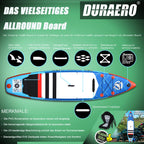 Planche de paddle gonflable 330 x 76 x 15 cm avec siège kayak pagaie double réglable support caméra 3 ailerons charge 150 kg