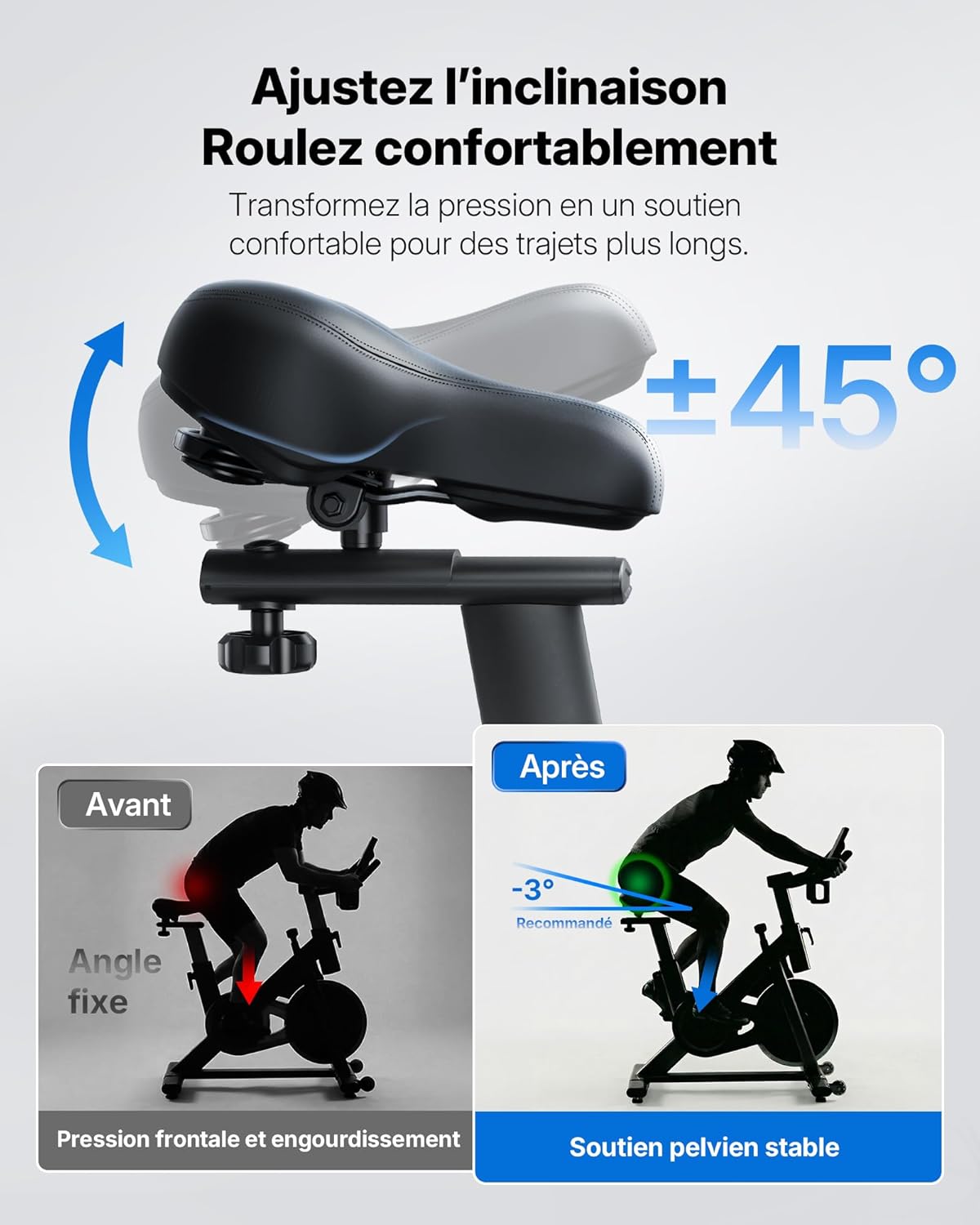 Vélo d’appartement MR-S26B1-EU résistance friction 8 niveaux silencieux entraînement par courroie charge 136 kg