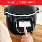 Multicuiseur intelligent Cookeo Touch CE902800 6 L 1600 W haute pression WiFi écran tactile 250 recettes noir