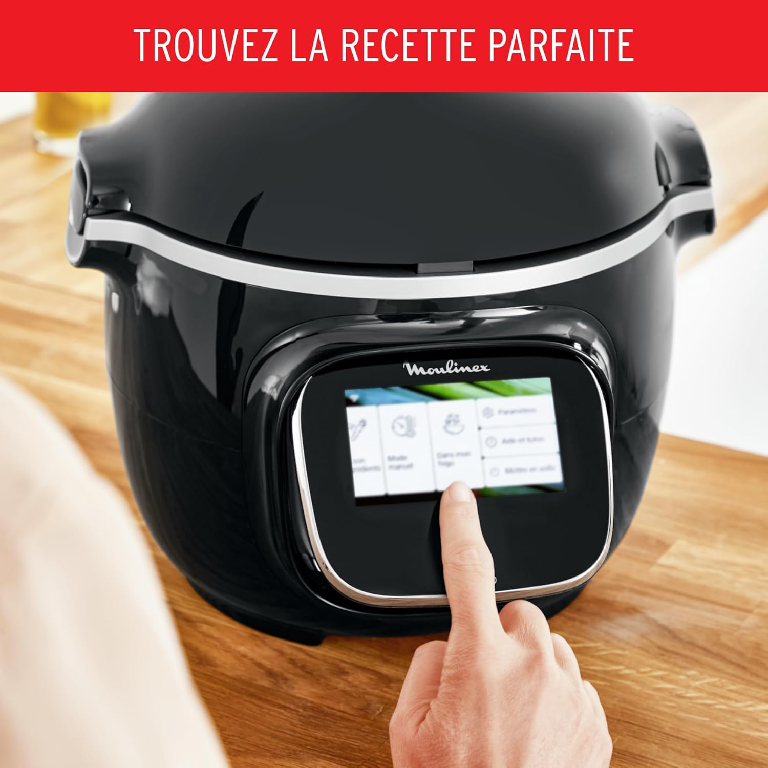 Multicuiseur intelligent Cookeo Touch CE902800 6 L 1600 W haute pression WiFi écran tactile 250 recettes noir
