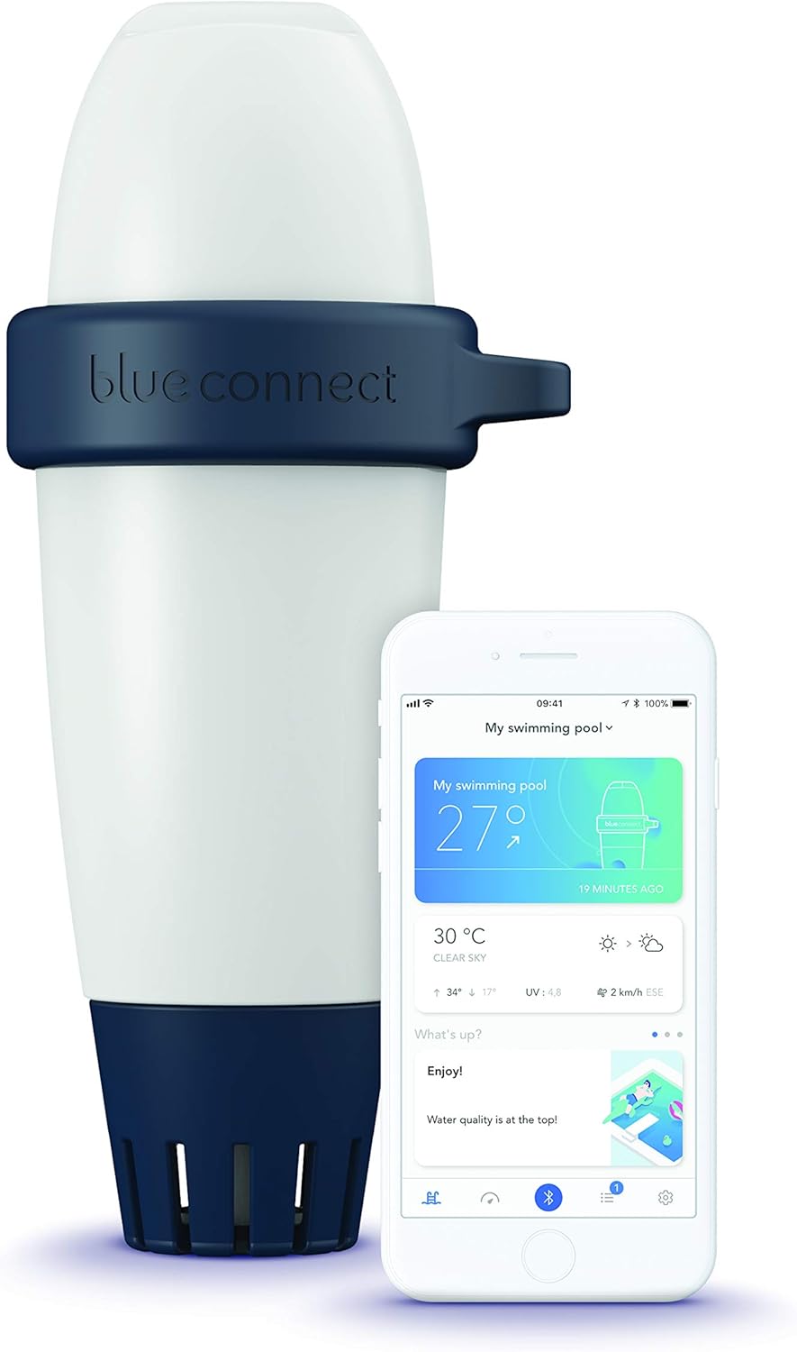 Analyseur d’eau intelligent Blue Connect Go piscine spa pH température redox Bluetooth capteur 3 en 1 PVC recyclable