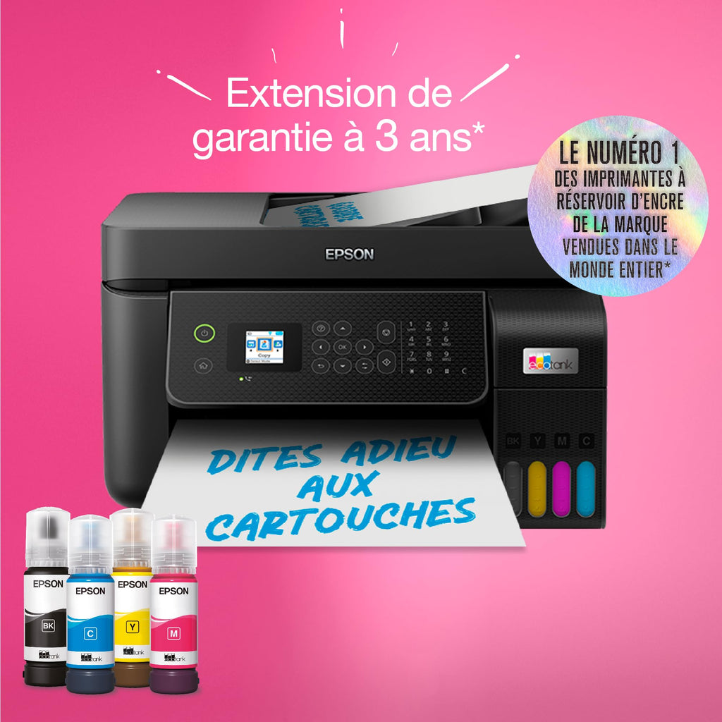 Imprimante multifonction A4 Wi-Fi EcoTank ET-4800 jet d’encre couleur avec réservoirs d’encre et chargeur automatique de documents