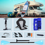 Planche de paddle gonflable 330 x 76 x 15 cm avec siège kayak pagaie double réglable support caméra 3 ailerons charge 150 kg