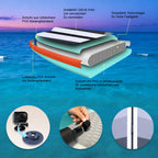 Planche de paddle gonflable 330 x 76 x 15 cm convertible kayak siège pagaie double réglable support GoPro 3 ailerons accessoires charge 150 kg