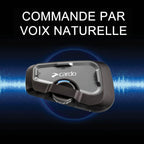 Intercom moto FREECOM 4X Bluetooth 1 unité 40 mm portée 1,2 km étanche commande vocale autonomie 13 h noir