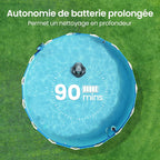 Robot piscine sans fil Seagull SE autonomie 90 min double moteur pour piscines jusqu’à 80 m² charge 2,5 h gris foncé
