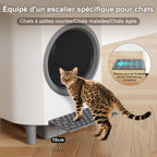 Litière autonettoyante XL Ellenpent 90 L contrôle app anti-fuites anti-pincement anti-odeurs vidage 1 touche blanc