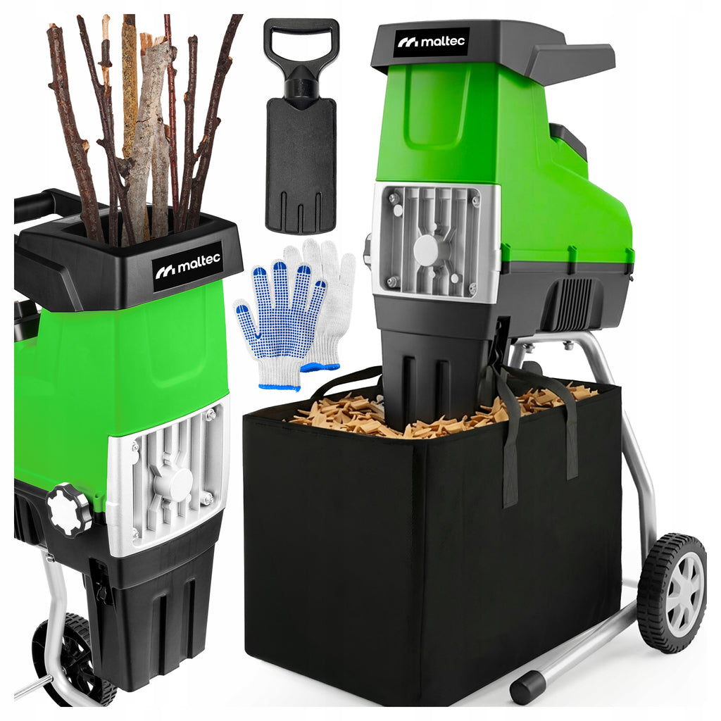Rozdrabniacz do gałęzi elektryczny MasterShred3500W frezowy walcowy 3500W średnica cięcia 44mm samozasysający z torbą 60L