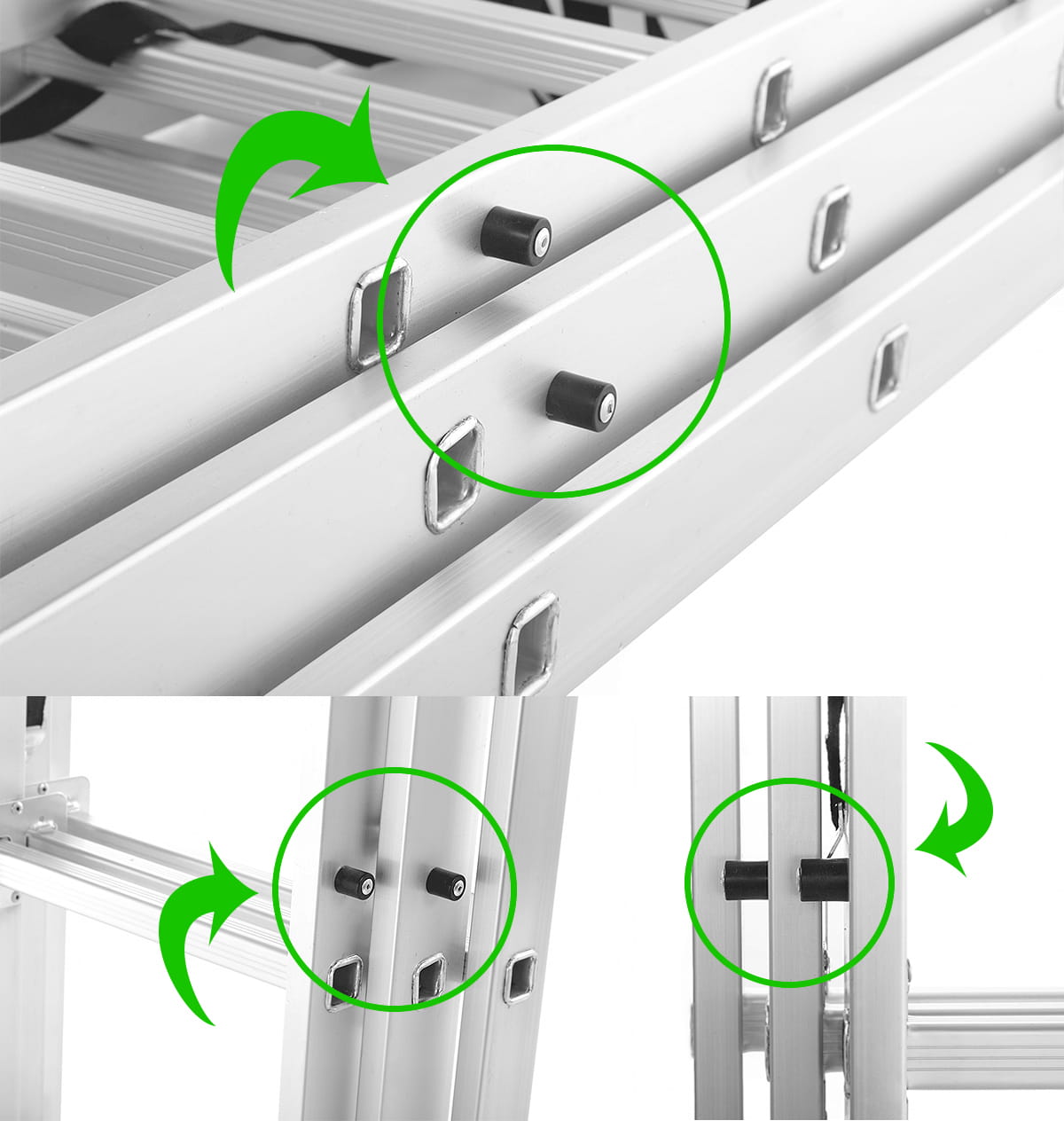 Drabina aluminiowa 3x11 uniwersalna 8,45m mocna konstrukcja, stabilny hak do zawieszania, lekka