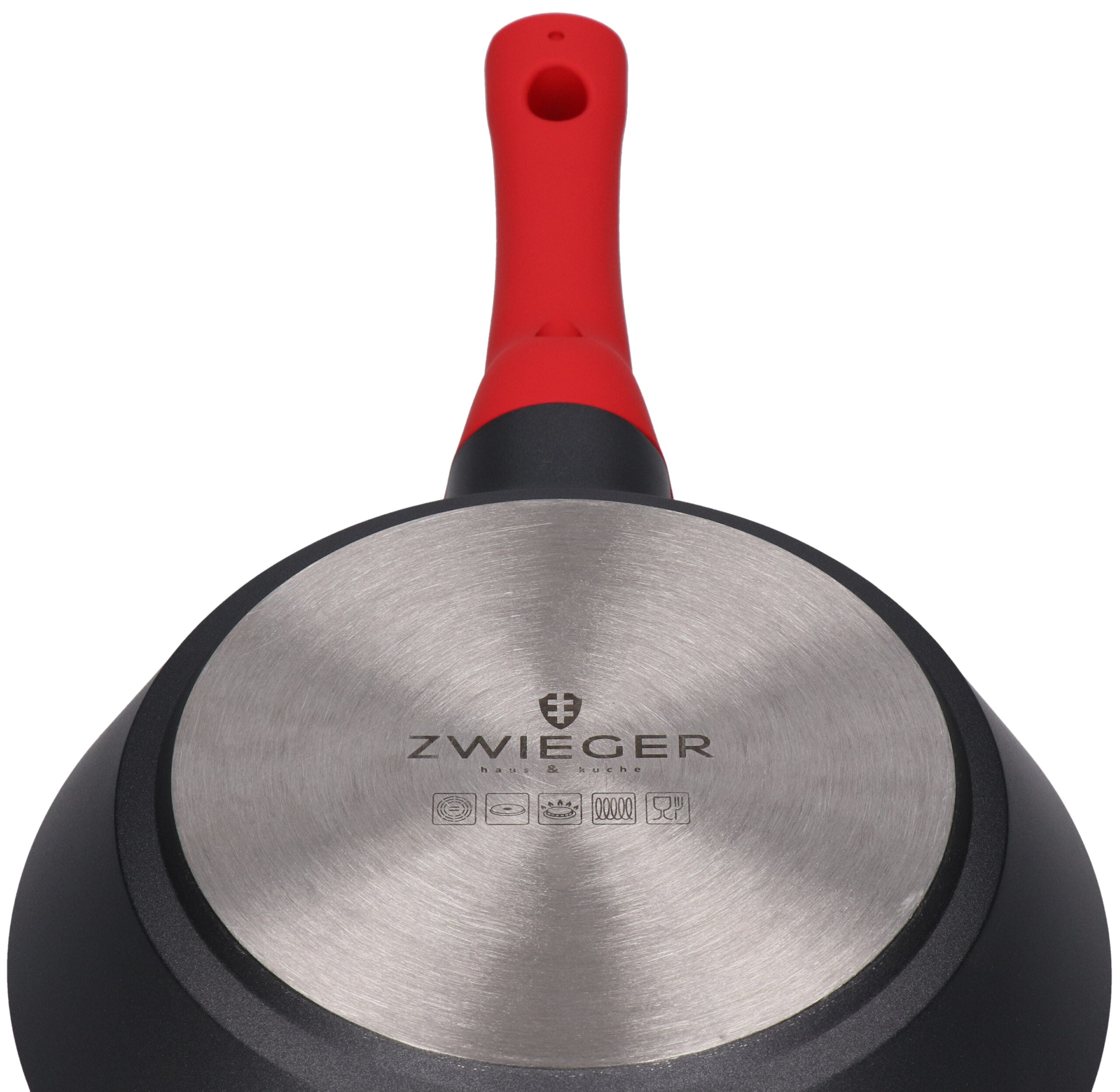 Zestaw Patelni Obsidian 3 Elementy 20 cm 24 cm 28 cm Powłoka Nieprzywierająca Greblon Pełna Indukcja Odlewane Aluminium