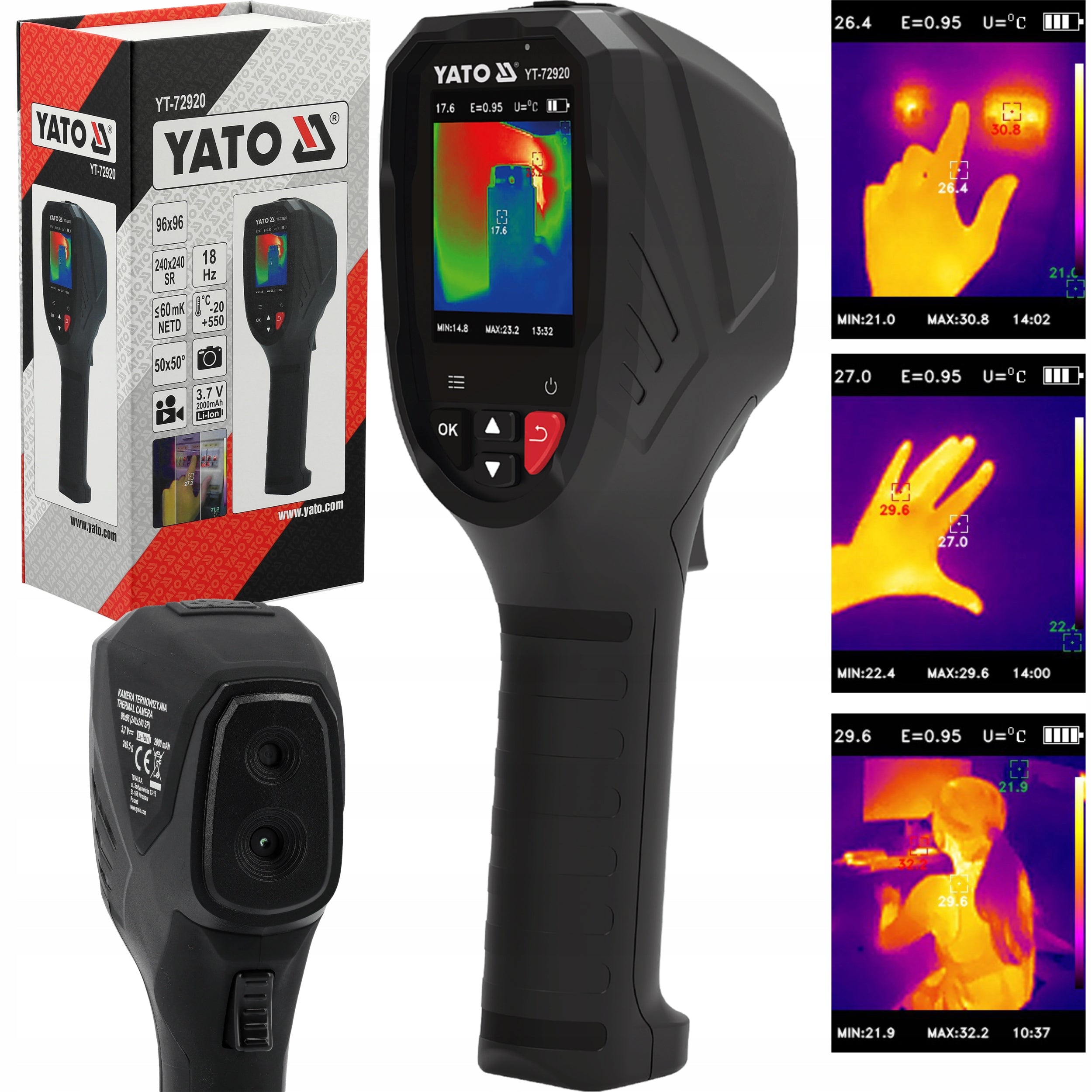 Thermal Imaging Camera YT-72920 240 x 240 Super Resolution VOx Sensor 18 Hz Temperature Range -20°C to 550°C