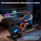 Rameur magnétique d’appartement DMASUN 16 niveaux double rail écran LED Bluetooth rangement vertical charge 160 kg