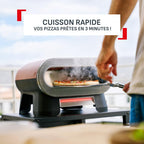 Four à pizza électrique extérieur Pizza Pronto JM600TE0 2600 W pierre rotative automatique 30 cm température jusqu’à 400°C avec pelle à pizza