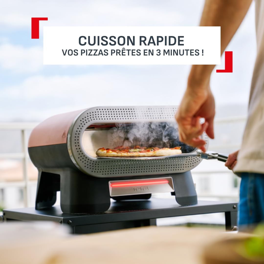 Four à pizza électrique extérieur Pizza Pronto JM600TE0 2600 W pierre rotative automatique 30 cm température jusqu’à 400°C avec pelle à pizza