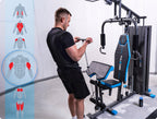 Atlas treningowy FORCE wielofunkcyjny do ćwiczeń siłowych wyciąg górny prasa do nóg modlitewnik stos 87 kg