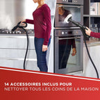 Nettoyeur vapeur Smart 120 1500 W chaudière 4 bars réservoir 2 L chauffe 2 min avec 14 accessoires
