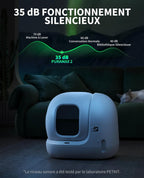 Litière autonettoyante pour chat Pura Max 2 76 L avec contrôle app WiFi 2,4 GHz sécurité XSecure