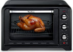 Four électrique Optimo 60 L chaleur tournante 2200 W 7 modes thermostat 240 °C timer 120 min tournebroche noir