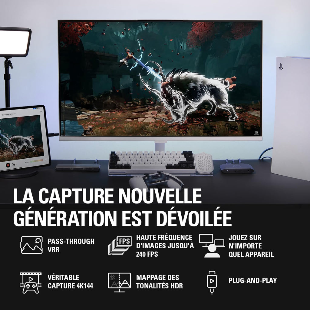 Carte d’acquisition vidéo Game Capture 4K X 4K144 HDMI 2.1 VRR HDR10 USB 3.2 OBS PS5 Xbox Switch PC Mac iPad