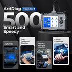 Valise diagnostic auto AD500 4 systèmes OBD2 moteur transmission ABS SRS 6 réinitialisations écran 5 pouces