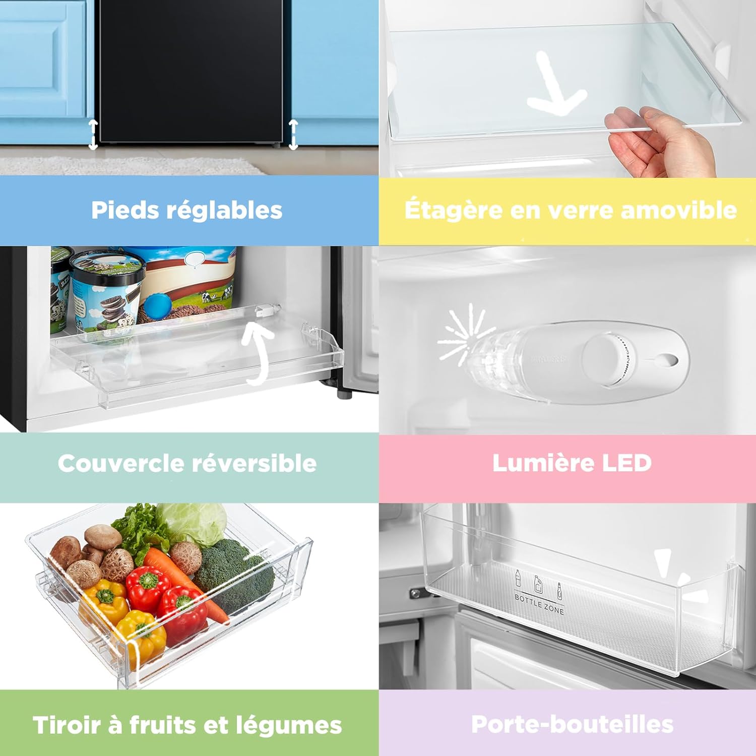 Réfrigérateur combiné RCB169DK2E 174 L congélateur bas 59 L Low Frost hauteur 150 cm noir