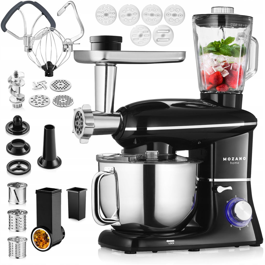 Robot kuchenny planetarny 6w1 maszynka do mięsa mikser blender wyrabianie ciasta ubijanie mocny wydajny