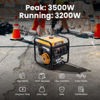 Générateur onduleur portable MXR4500i Pro 3500W moteur essence 4 temps 230V onde sinusoïdale pure réservoir 7,5L écran multifonction
