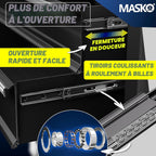 Servante d’atelier avec valise 9 compartiments 8 tiroirs verrouillables acier massif 4 roulettes 70 x 33 x 108 cm noir
