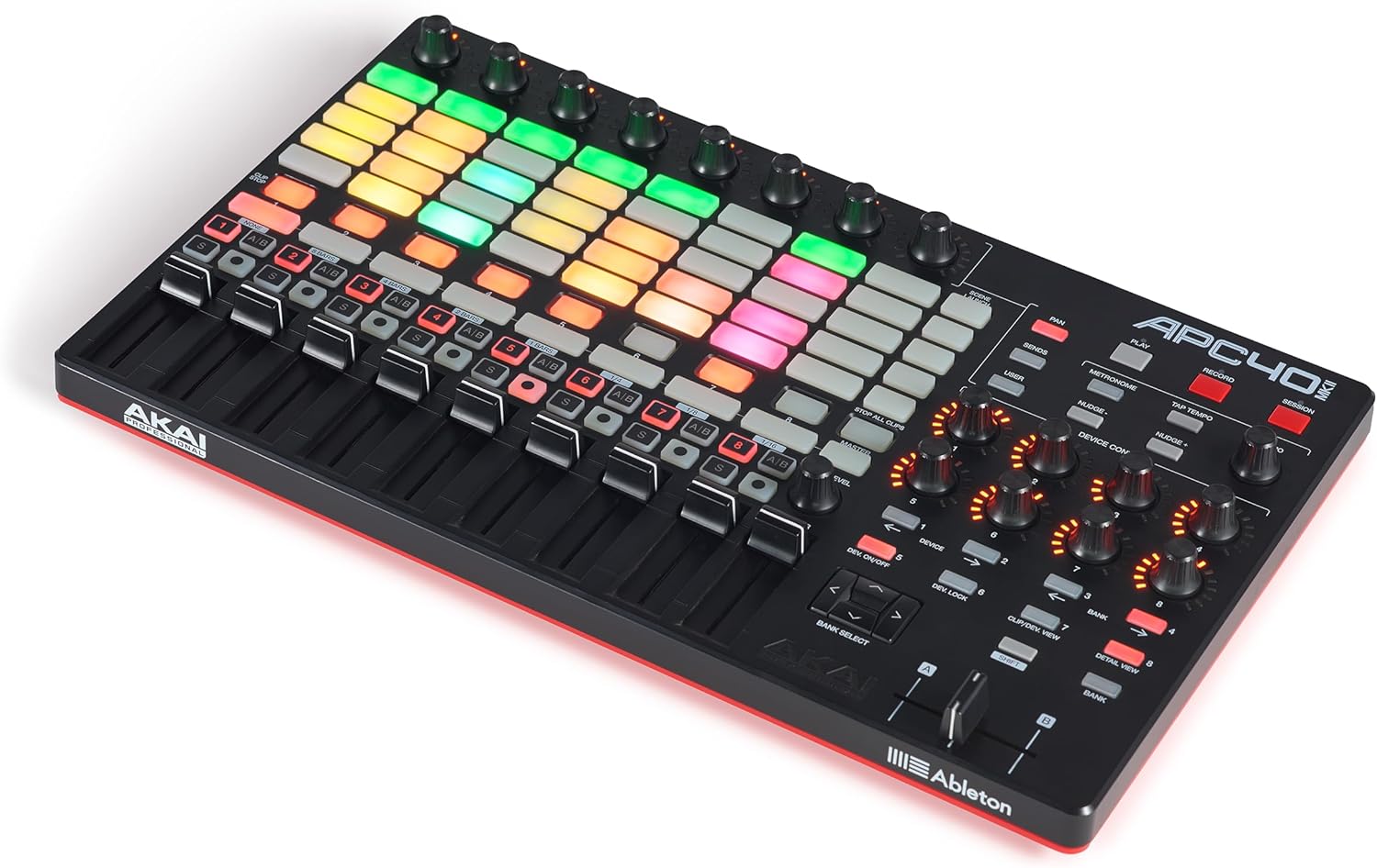 Contrôleur MIDI USB APC40 MKII 40 pads RGB avec 9 faders 8 boutons Ableton Live pour production musicale 1,8 kg