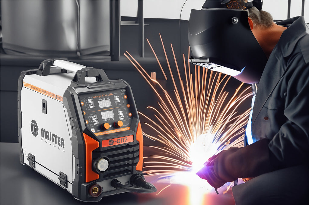 Uniwersalna profesjonalna spawarka inwerterowa aluminium MIG FLUX MMA TIG migomat 255 MP0117