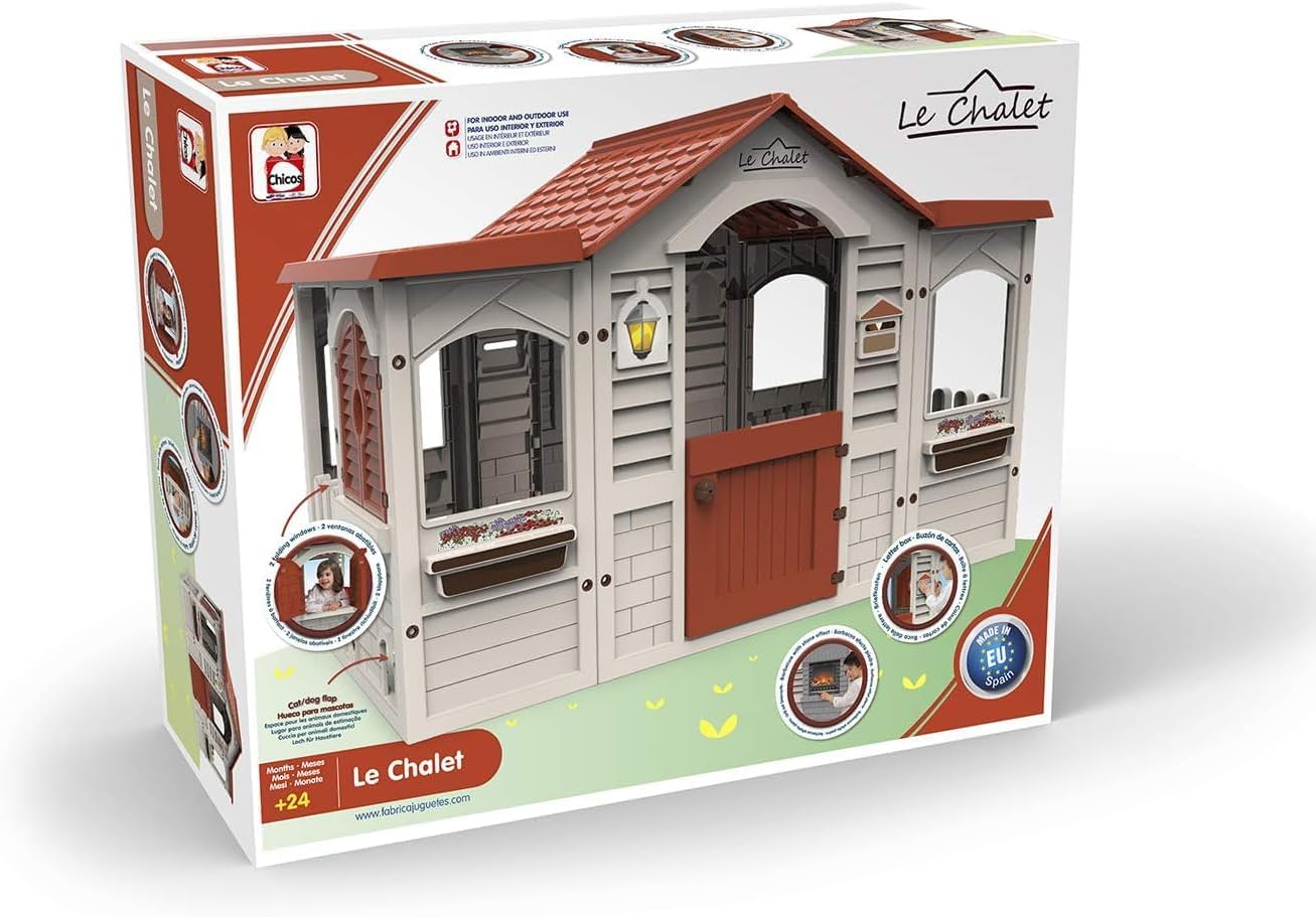 Maison enfant extérieur Le Chalet 89650 plastique robuste 159 x 103 x 104 cm 4 fenêtres montage facile dès 24 mois