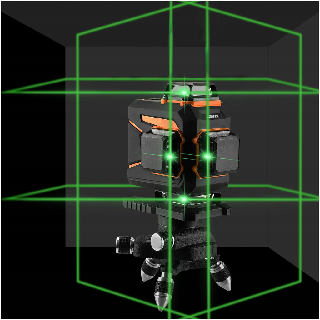 Poziomica laserowa 4D DKLL16PS1 360° 16 linii zielony laser z samopoziomowaniem pilotem akumulatorem i ładowarką